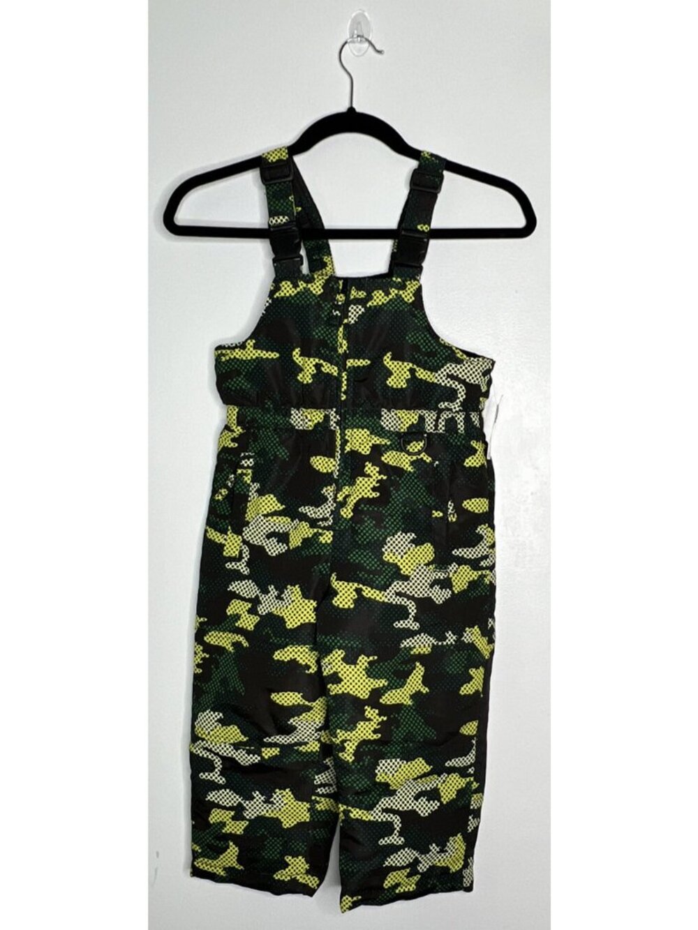Athletech Vintage 4T Camo Green Black Fleece Lined Ski Bib 2000s Y2K NWT New